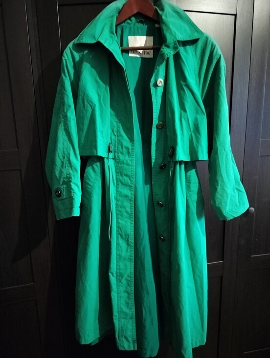 London Fog Jackets & Blazers - Mint Rare Vintage London Fog Green Trench Coat Cinch Waist - XS Petite/Small